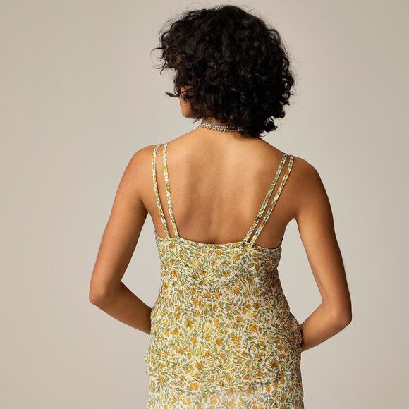 J.Crew Crinkle Chiffon Camisole Top in Floral Vines - 4 - Picture 4 of 8